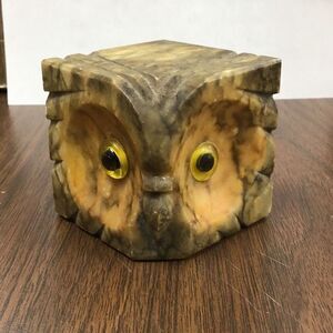 Vintage Owl, head beautifully hand carved In Italy, out of alabaster from New Or